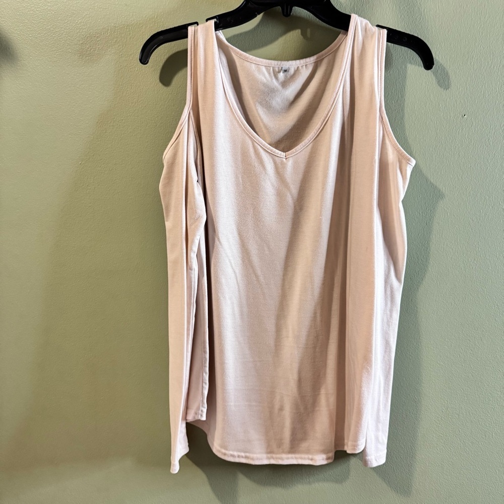 Women's Cream long sleeve pee a boo  Top size medium